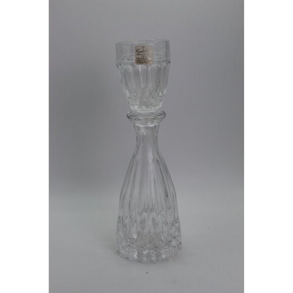 Vintage Crystal Decanter, Czech Mouthwash Dispenser, Dental Gift - Picture 3 of 9